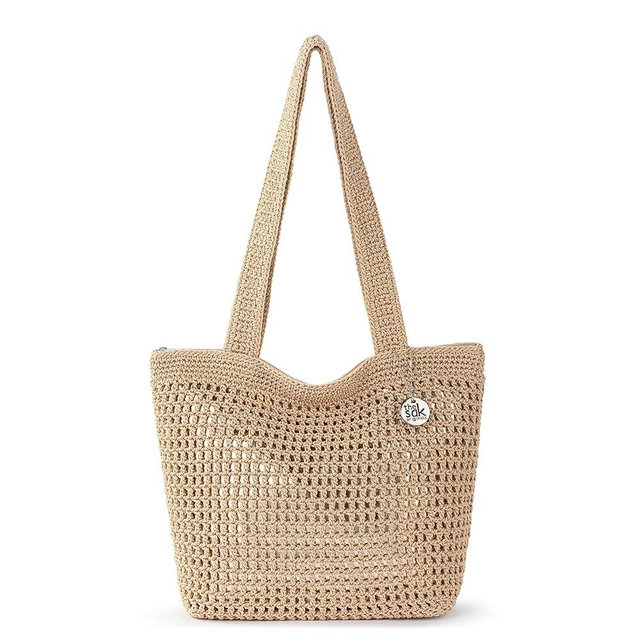 The Sak Casual Classics Tote Bag - Hand Crochet Woman's Purse For Everyday, Travel, Beach Bag - Handbag With Shoulder Straps