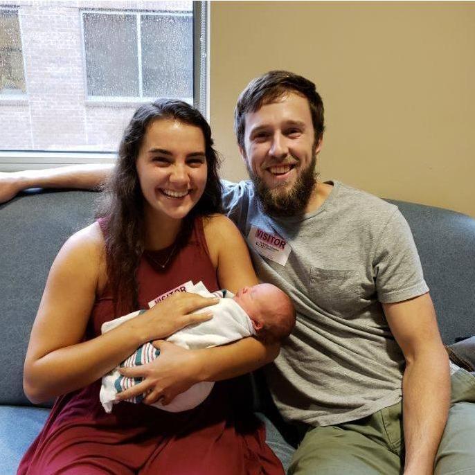 Meeting Justin's niece, Adelyn Faye, at the hospital!