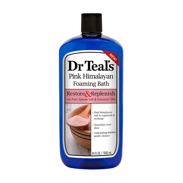 Dr Teal's Pure Epsom Salt & Essential Oils Restore & Replenish Pink Himalayan Foaming Bath - 34 fl oz