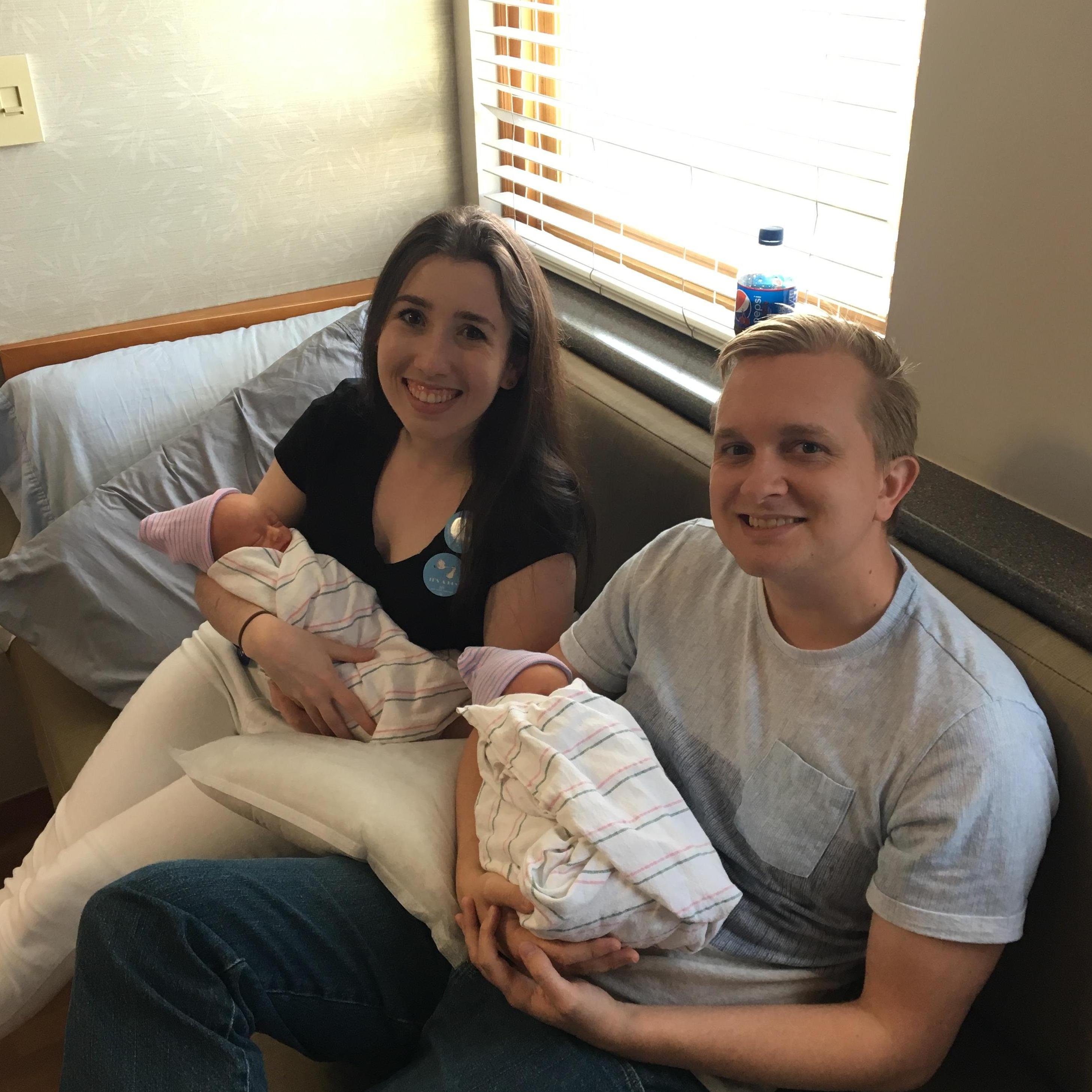 Steve's first time holding a newborn! #practice
