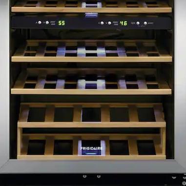 Frigidaire - 45 Bottle Two-Zone Wine Cooler - Stainless Steel