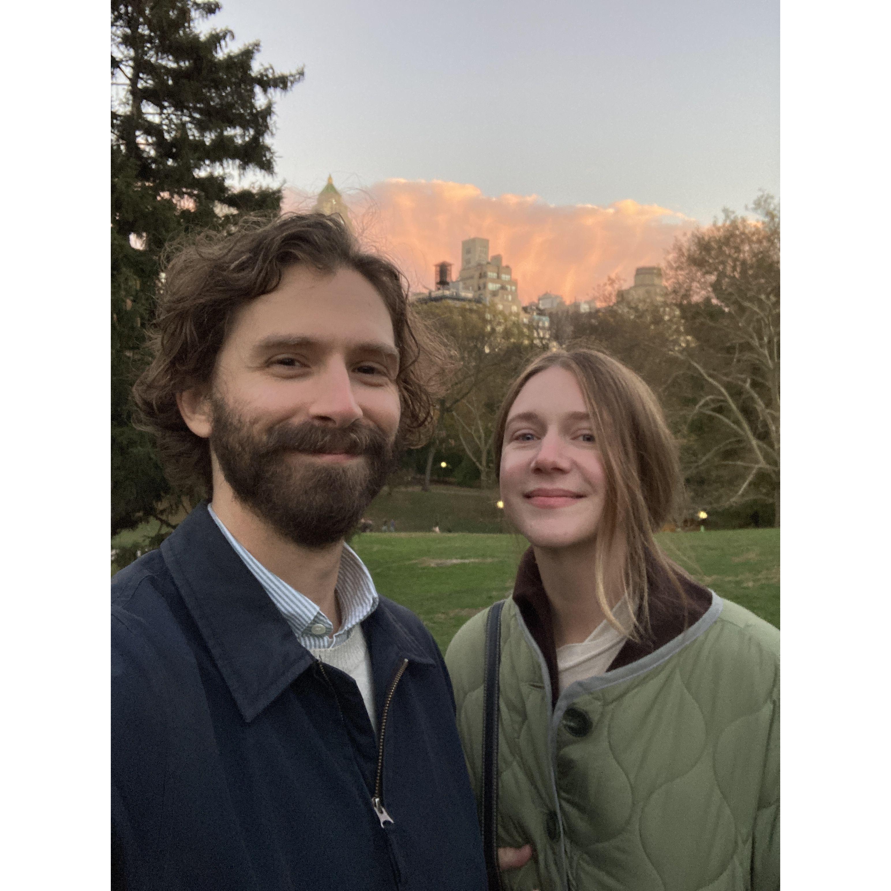 Enjoying a sunset in Central Park