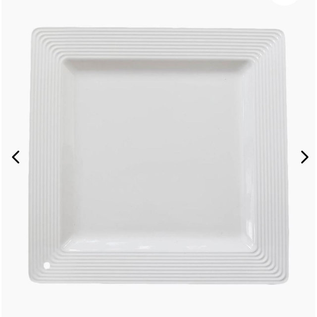Pinstripes Border Square Serving Platter