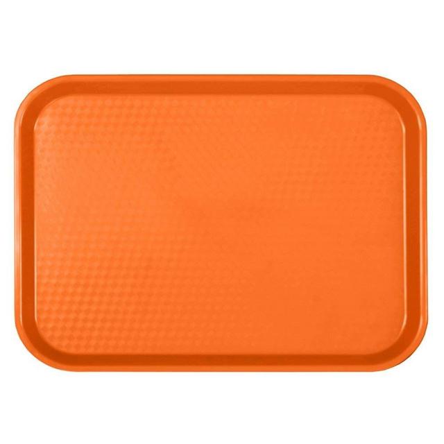 12" X 16 1/4", Fast Food Tray, Rectangular, Plastic, Orange