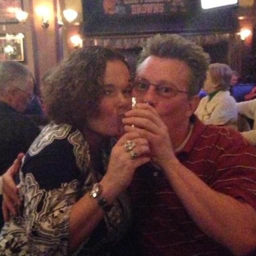 Sharing a beer at Flannery's and celebrating Colleen's birthday!