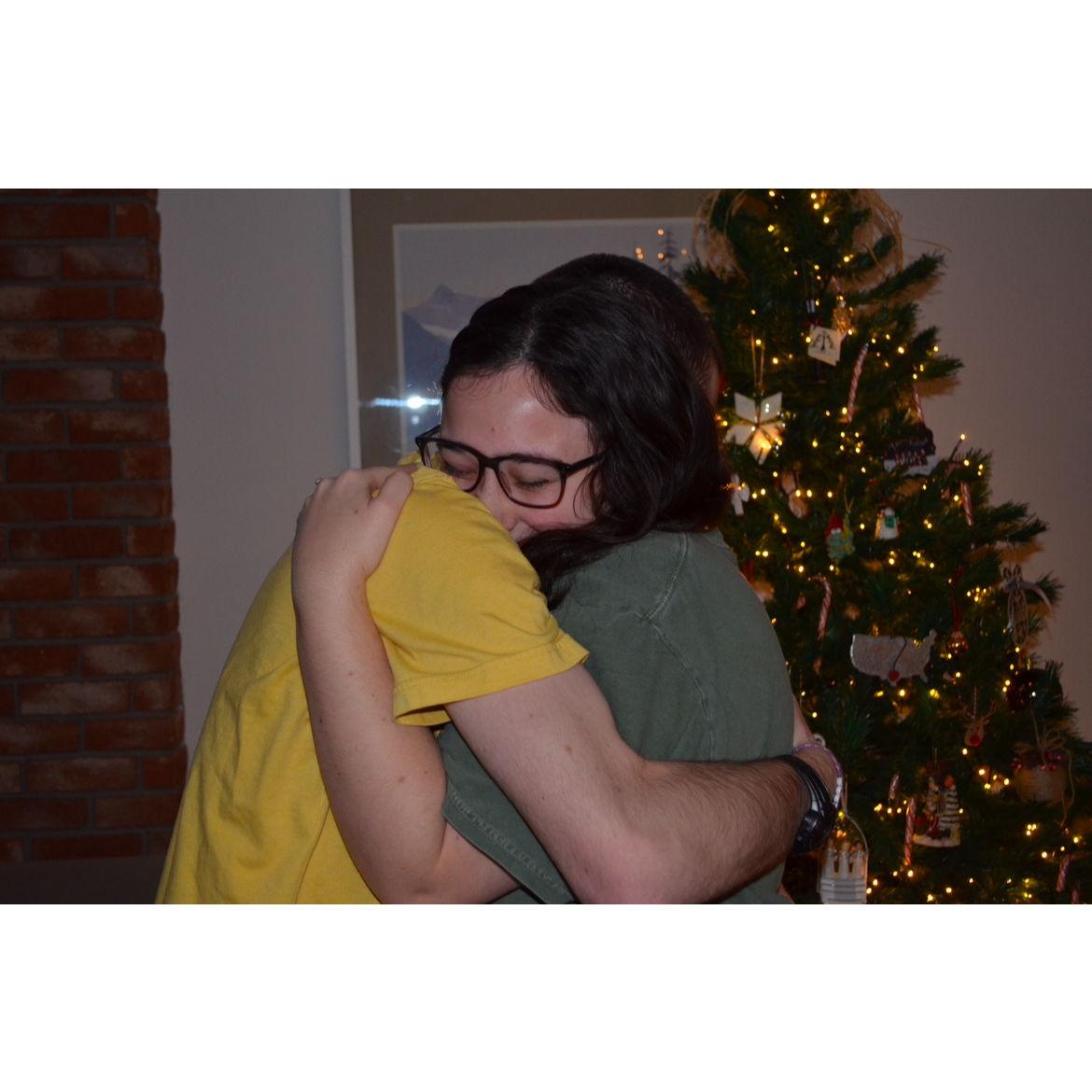 One of the sweetest moments of my life, getting to hug my husband to be.