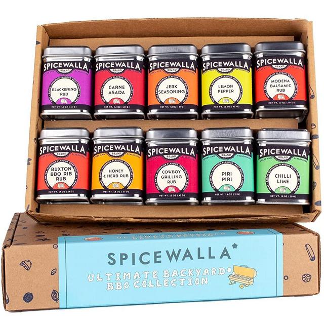 Spicewalla Ultimate Backyard BBQ Rub 10 Pack Gift Collection; Seasonings for Grilling Steak, Chicken, Pork and Vegetables; Barbecue Spice Gift Set