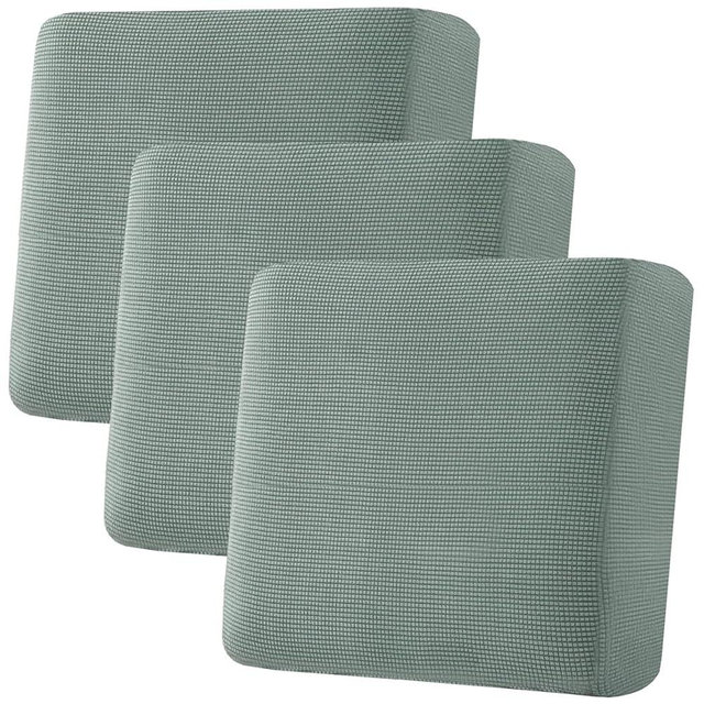 H.VERSAILTEX Super Stretch Individual Seat Cushion Covers Sofa Covers Couch Cushion Covers Slipcover Sets Thick Jacquard Textured Twill Fabric (3 Piece XL Sofa Cushion Covers, Sage)