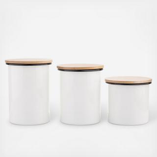 Enamelware 3-Piece Covered Canister Sets