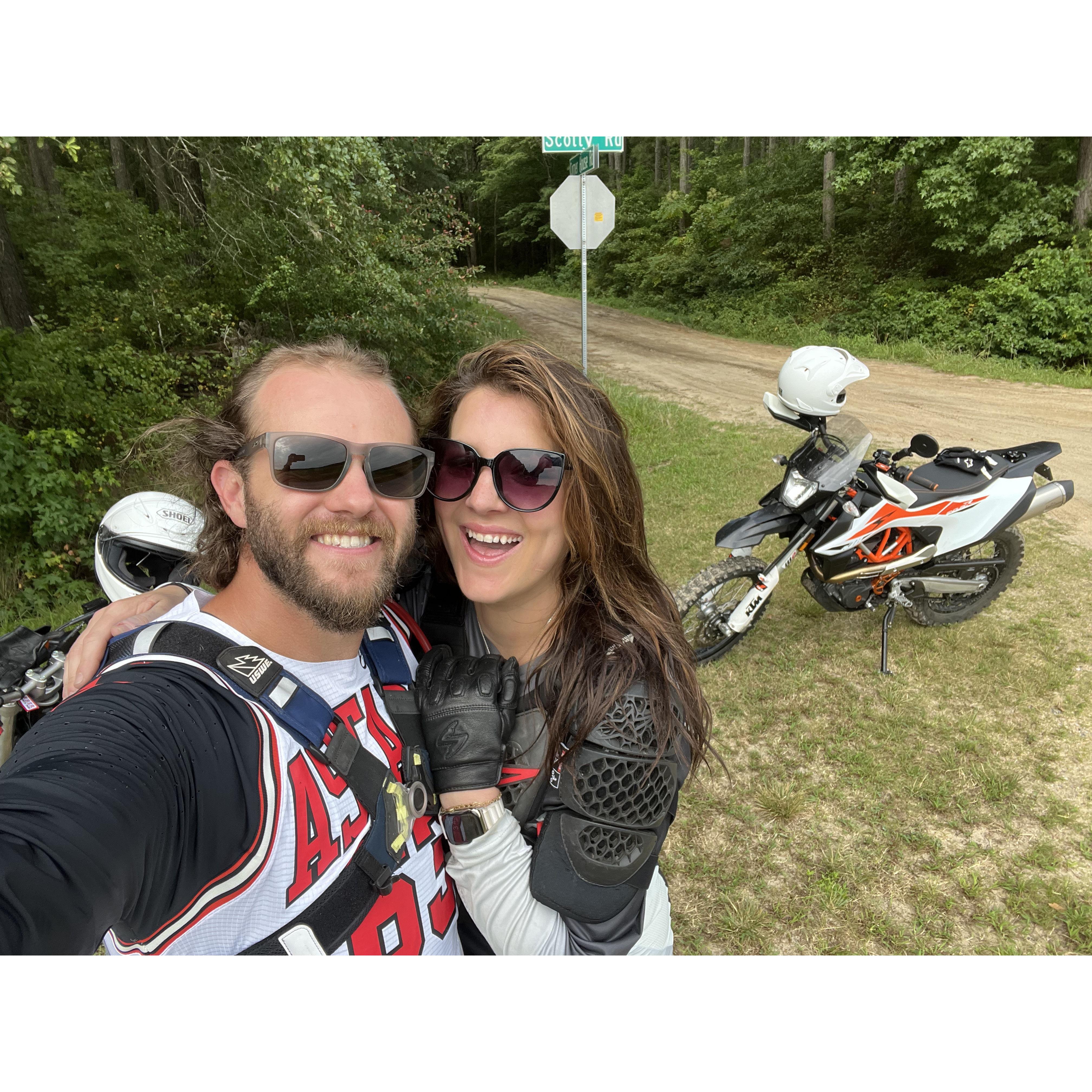 our first time riding our own motorcycles together!