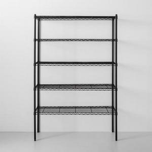 5 Tier Wide Wire Shelf Black - Made By Design™