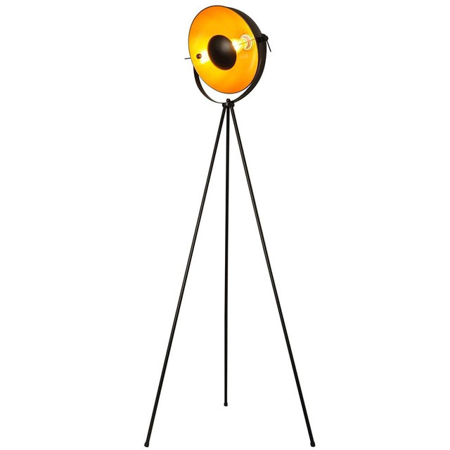 COSYLUX Industrial Tripod Floor Lamp for Living Room, Modern Satellite Tall Standing Lamps for Bedrooms Black Gold (No Bulbs)