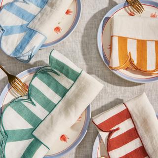 Jardin Embroidered Scalloped Napkin, Set of 4