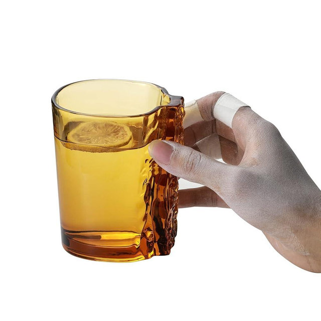 G Climber Mug With Crimp 13.3 oz Rock Climbing Finger Strength Training Great Fun Exciting Gift Idea For Climbers,Deep Amber