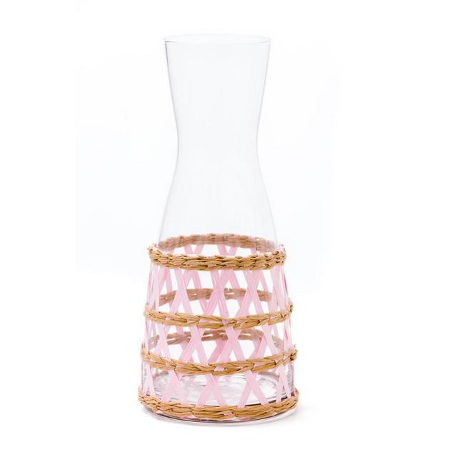 Island Wrapped Glassware Carafe Pink