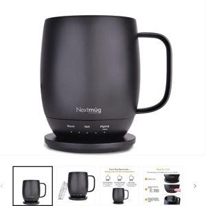 Nextmug (14 oz.) - Temperature-Controlled, Self-Heating Everyday Mug