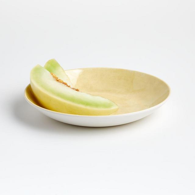 Zia Melamine Pale Yellow Low Bowl