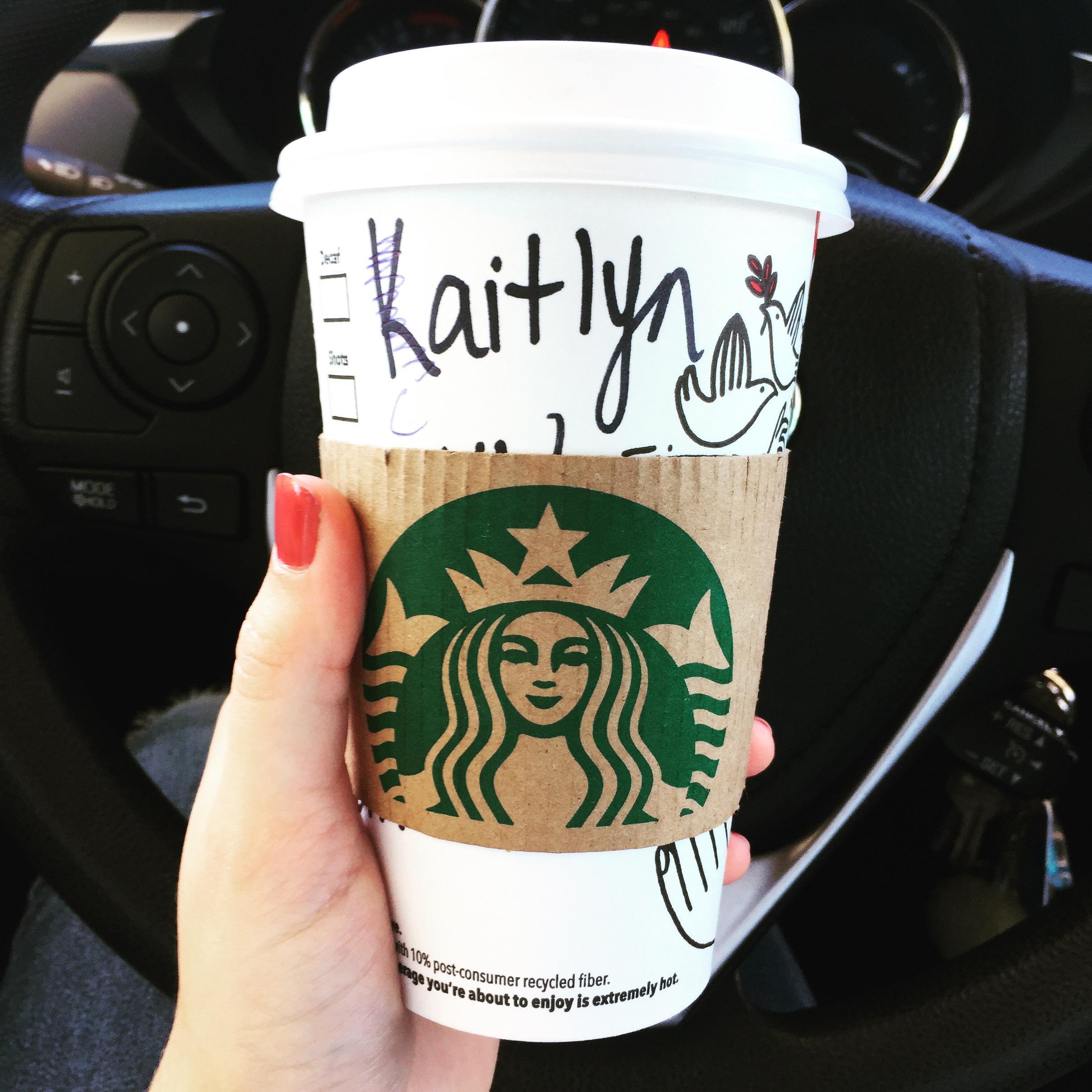 11.10.17:
Connor surprised me with my favorite coffee before I headed home to buy my Winter Ball dress. My favorite part was that he corrected the barista's spelling.