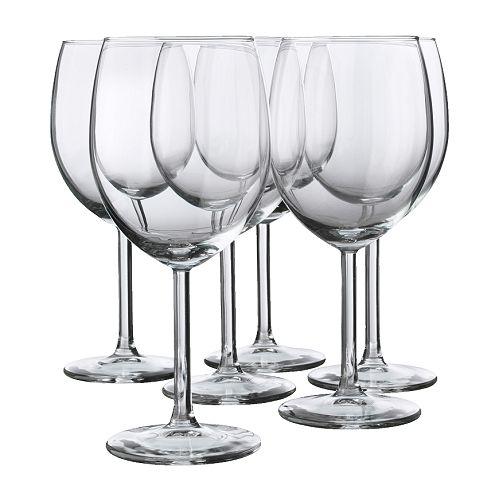 Red wine glass, clear glass