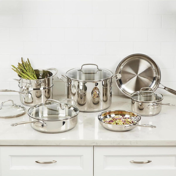 Cuisinart 77-11G Stainless Steel 11-Piece Set Chef's-Classic-Stainless-Cookware-Collection