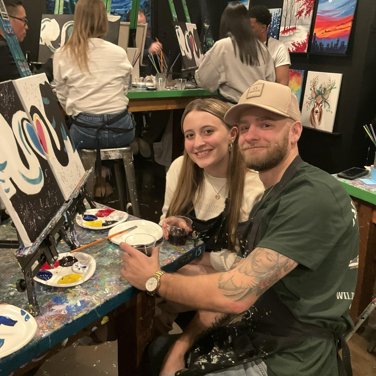 Cutest date ever! Paint night 🎨