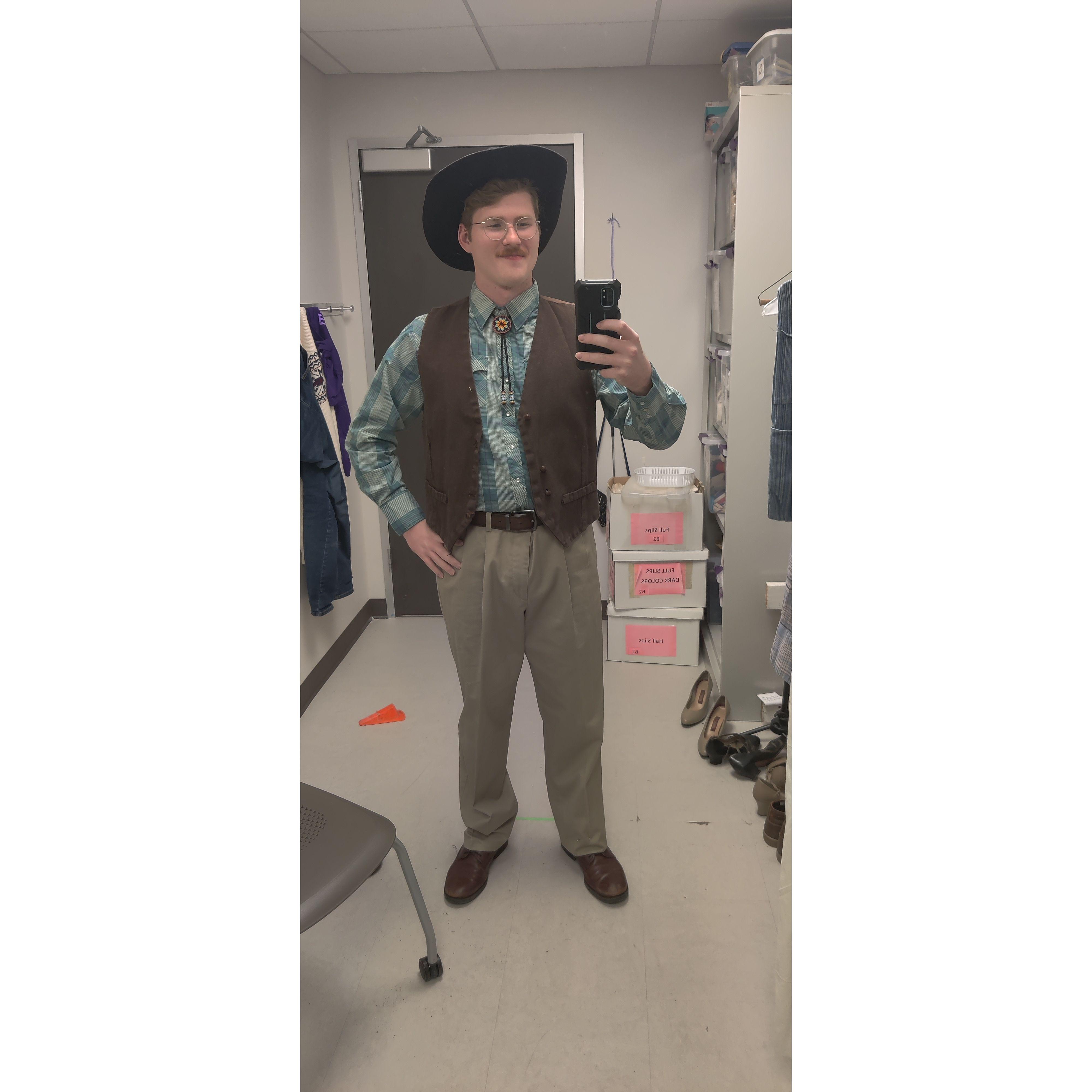 David's costume for the opera: The Bartered Bride. the venue changed to 1960's East Texas (i.e. Nacogdoches)