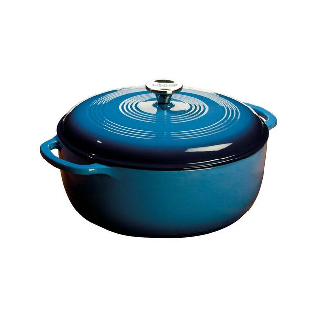 Lodge 7.5qt Cast Iron Enamel Dutch Oven Blue