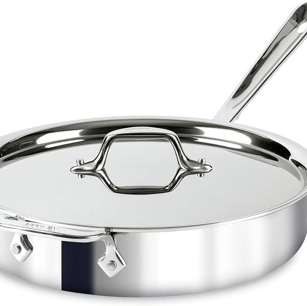 D3 Stainless 3-ply Bonded Cookware, Saute Pan with lid, 3 quart