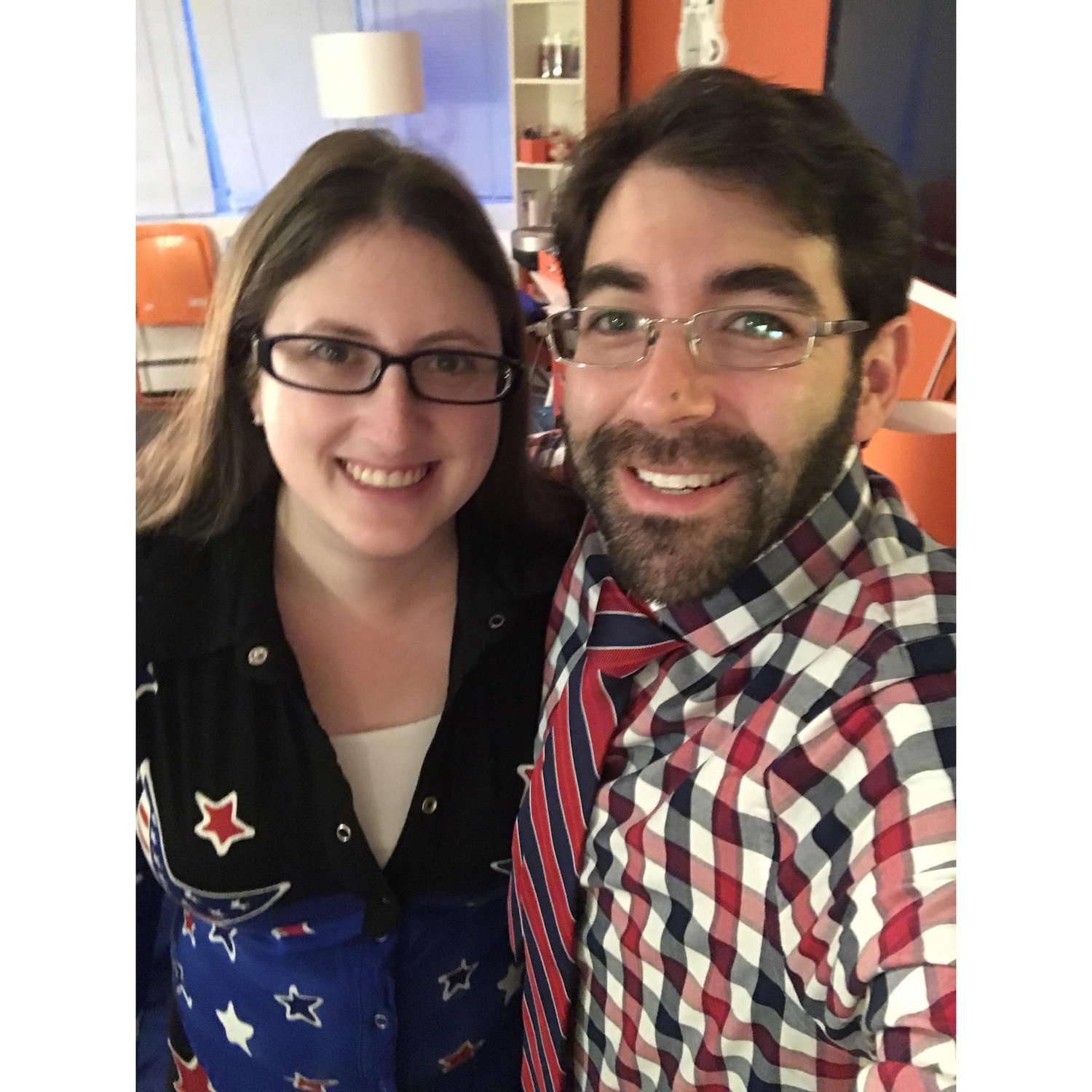 We both dressed for election day separately. Coincidence?? I think not.