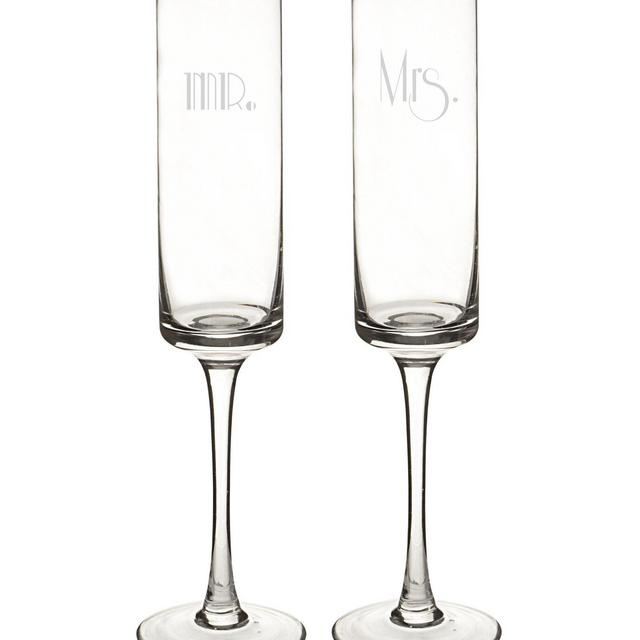 2-Piece 8 oz. Glass Flute Set (Set of 2)