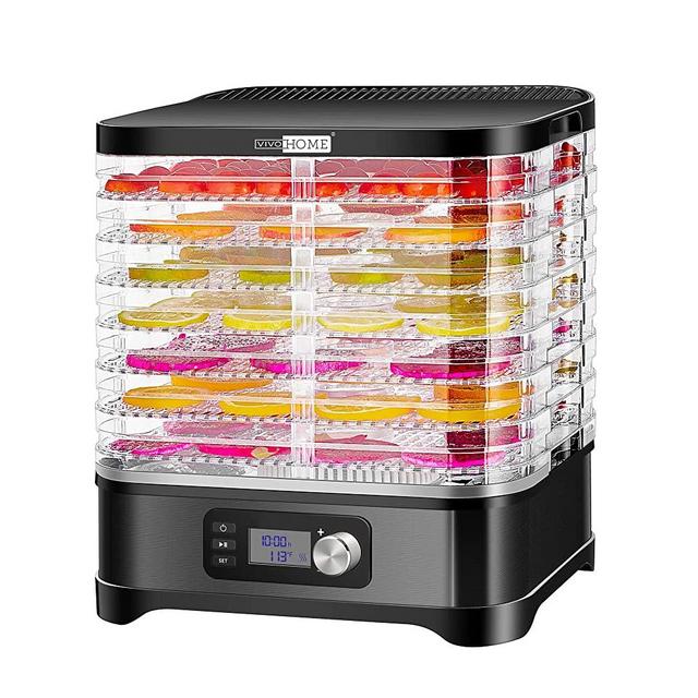 VIVOHOME Electric 400W 8 Trays Food Dehydrator Machine with Digital Timer and Temperature Control for Fruit Vegetable Meat Beef Jerky Maker BPA Free, Black