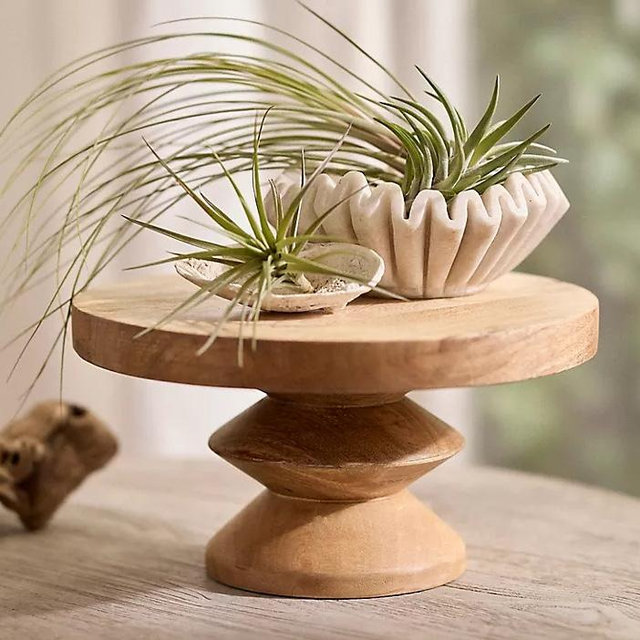 Natural Wood Plant Stand, Pedestal