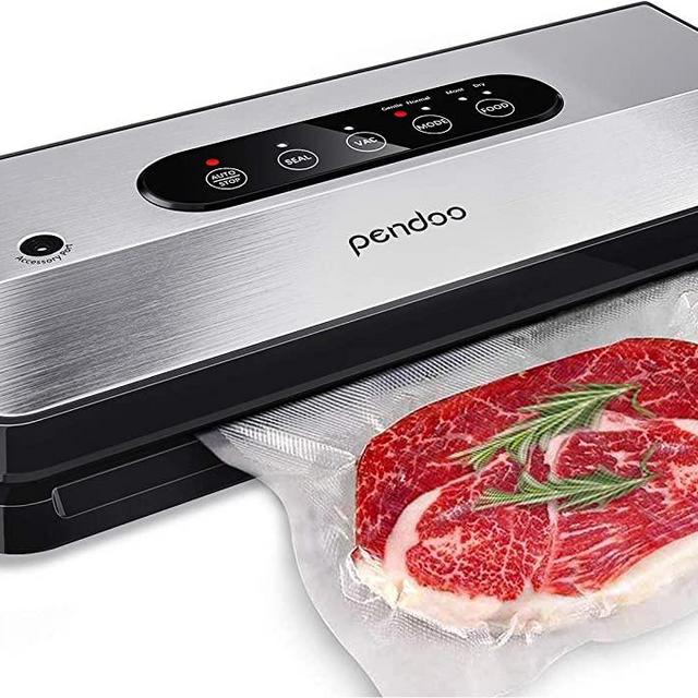 Vacuum Sealer Machine, Pendoo Automatic Food Sealer for Food Savers, Led Touch-Screen Controls, 4 Food Modes with Low Noise , Seperated Design Easy to Clean Vacuum Sealer(15 Pack Bags)