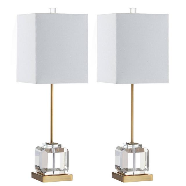 Set of 2 Zayne Table Lamps (Includes LED Light Bulb)Clear/Brass/Gold - Safavieh