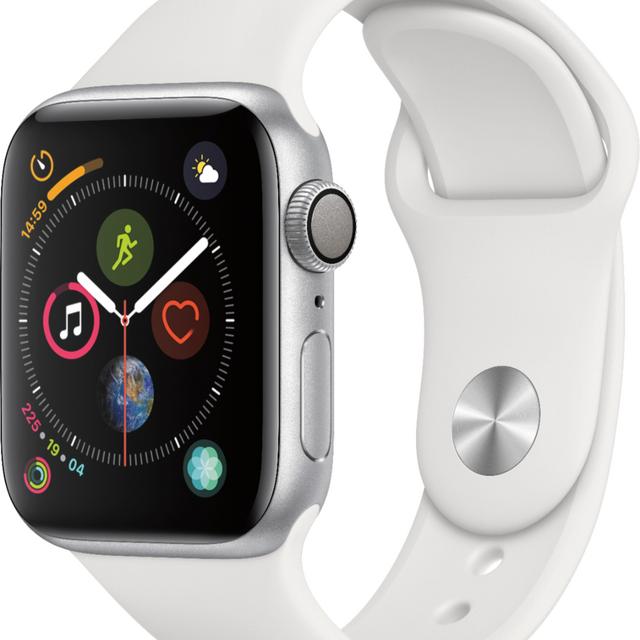 Apple - Apple Watch Series 4 (GPS) 40mm Silver Aluminum Case with White Sport Band - Silver Aluminum