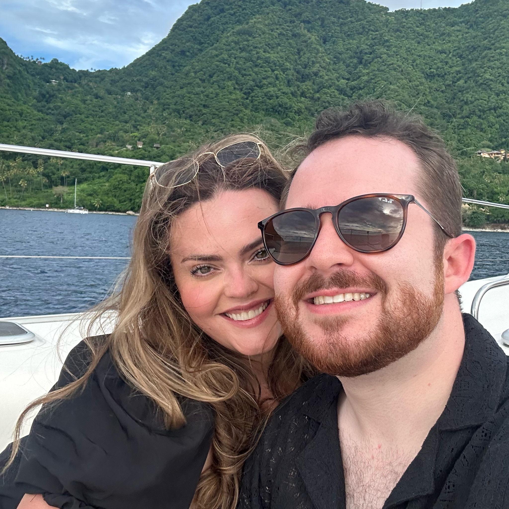 Sunset yacht cruise in St Lucia.