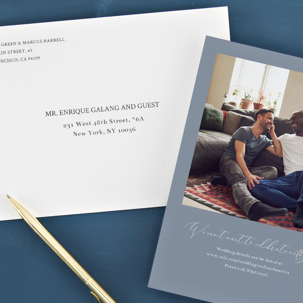 Olaya Classic | Periwinkle Gray | Zola Wedding Invitations