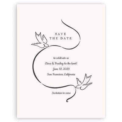 Beige Wedding Digital Save the Date - Camarine Portrait
