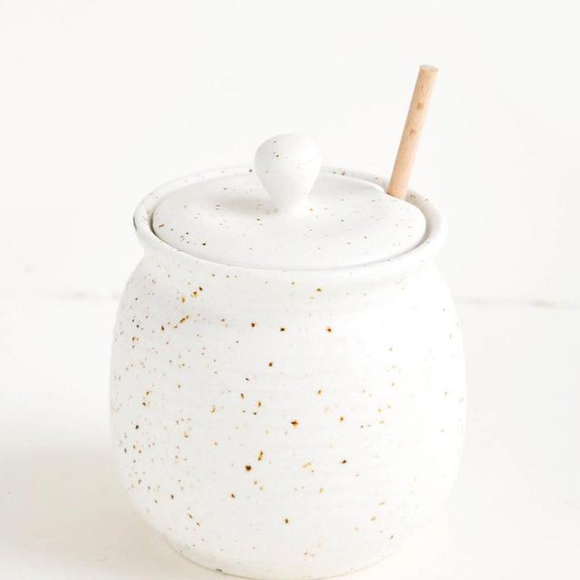 Speckled Ceramic Honey Jar