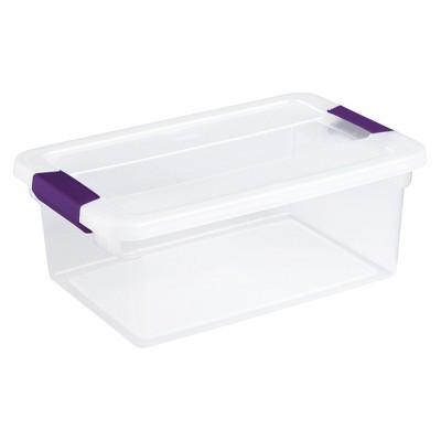 Sterilite ClearView Latch Storage Bin Clear With Purple Latch 15qt