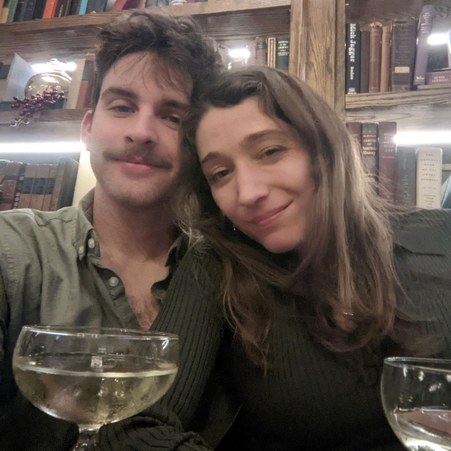 New years eve shortly after moving in together. Emma hates Dan's 'stache in this picture but that night is remembered fondly enough that this picture was accepted
