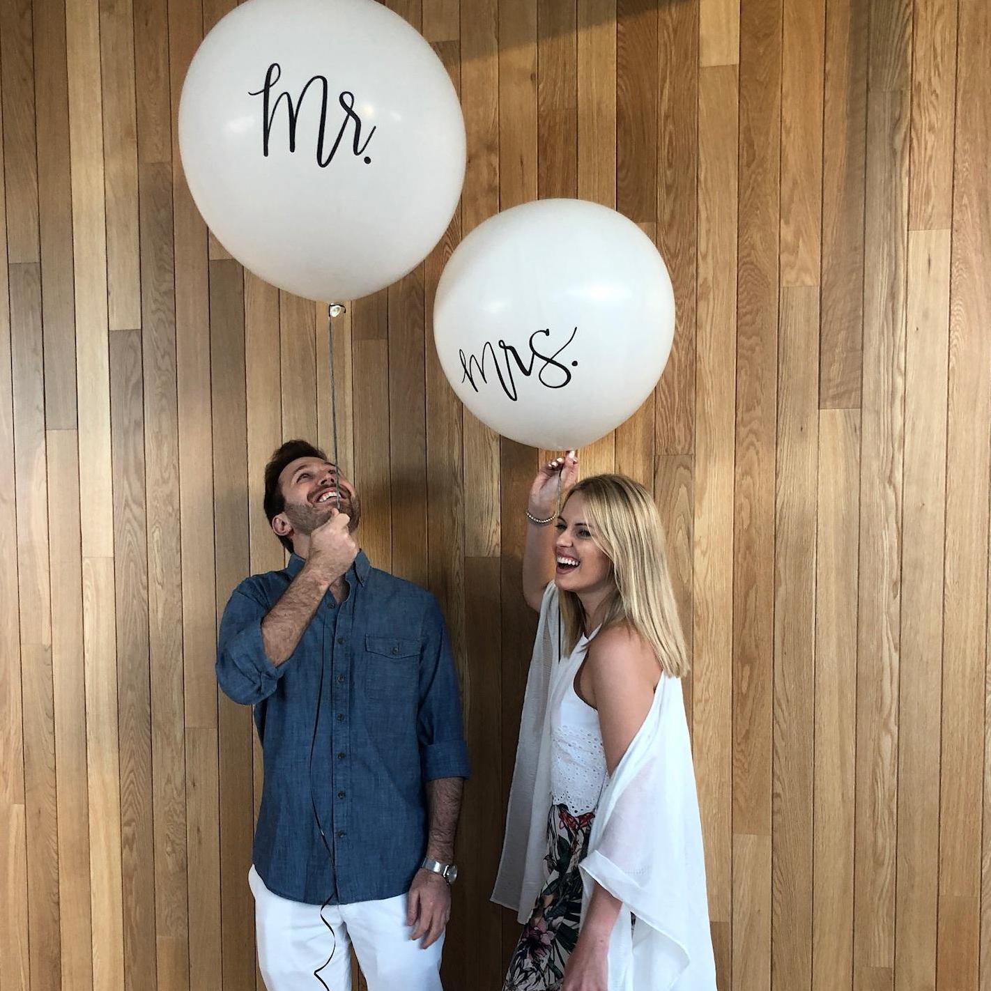 Josh & I at our engagement party hosted by Bri, Madeline, and Amanda