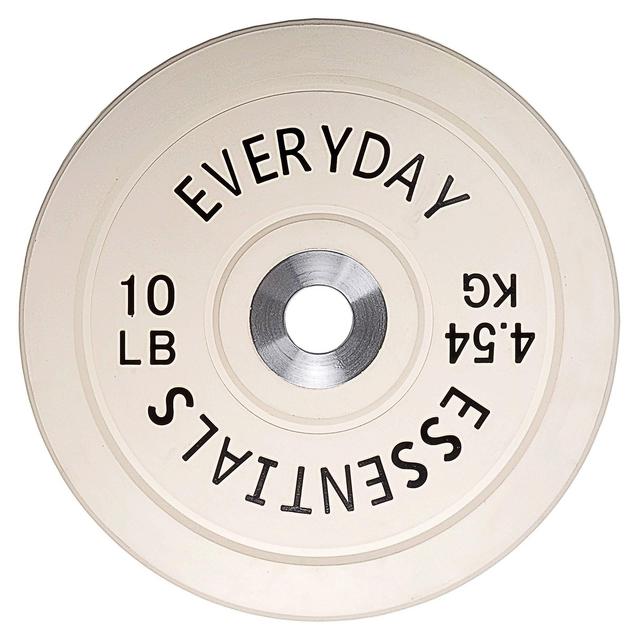 Everyday Essentials Color Coded Olympic Bumper Plate Weight Plate with Steel Hub, Singles or Sets
