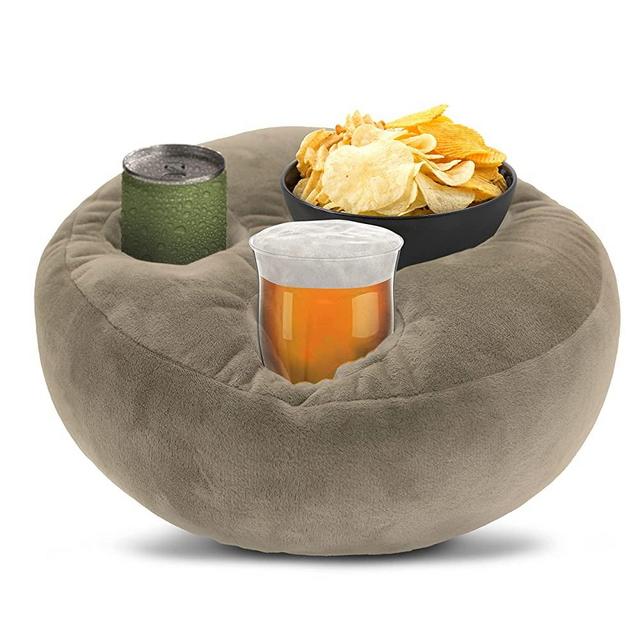 Portable Sofa Soda Can Cup and Drink Holder Keeps Drinks Close, Lessen Risk of Tipping and Spillage. Use Cup Holder Caddy On Couch Floor Bed Car Auto Seat Beach Picnic Camping Man Cave, More (Beige)