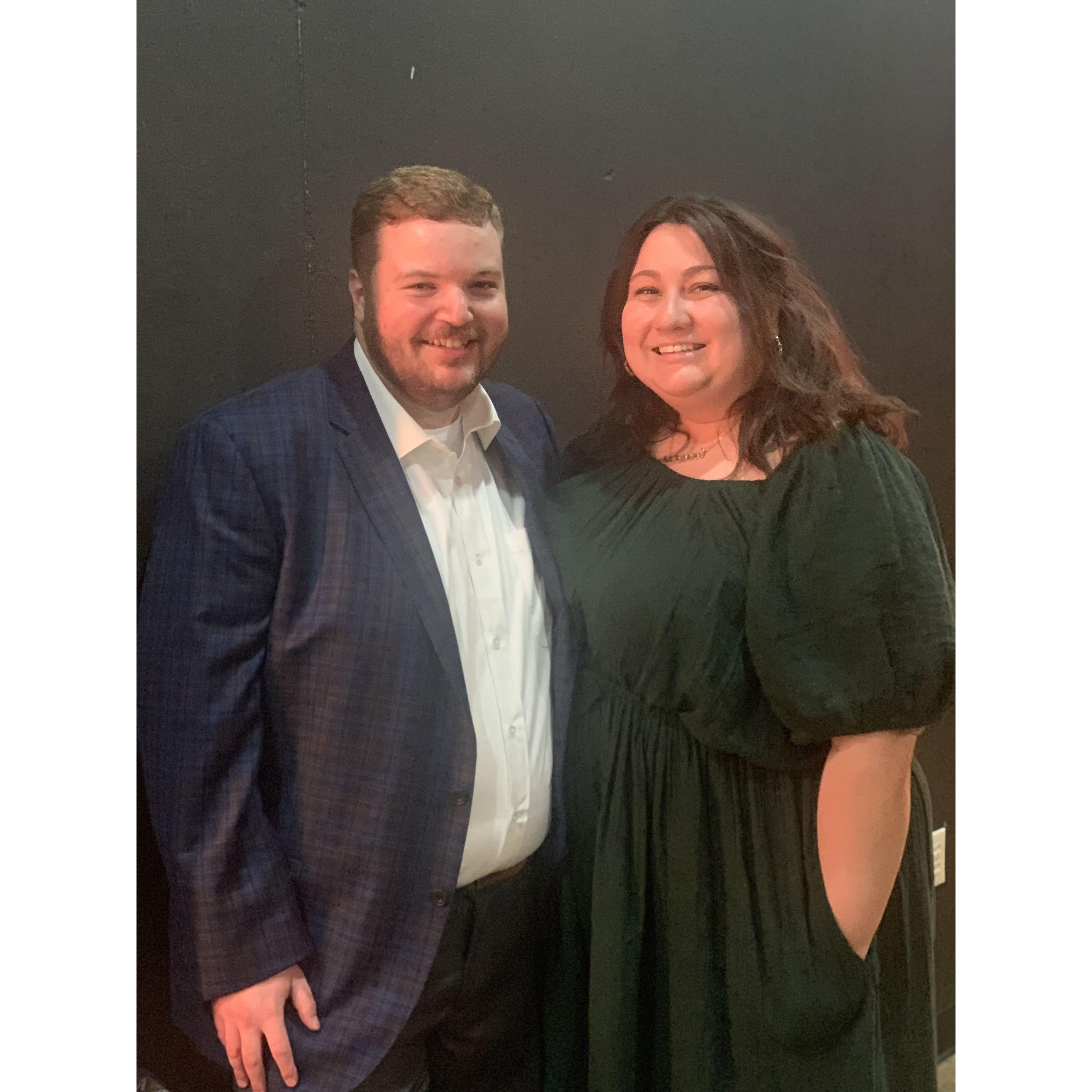 Us at our friends wedding in 2021