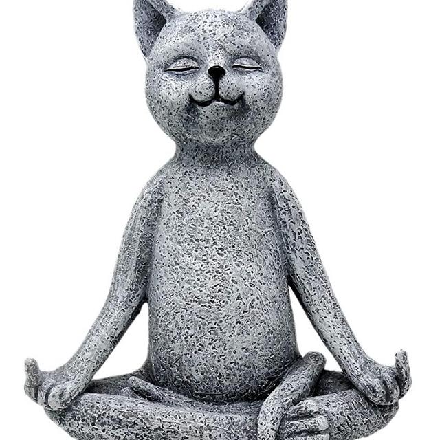 Funny Guy Mugs Garden Gnome Statue - Middle Finger Cat - Indoor/Outdoor Garden Gnome Sculpture for Patio, Yard or Lawn
