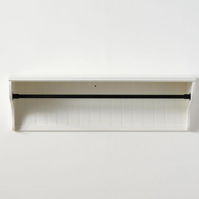 Aubrey Shelf With Rail,48", White