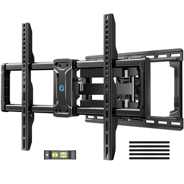 Pipishell Full Motion TV Wall Mount for 42-85 inch Flat Screen LED TV up to 132lbs Swivel Dual Articulating Arms Tilt TV Mount, Tool-Free Tilt TV Bracket Max VESA 600x400mm, Fits 8” 12” 16" Wood Studs