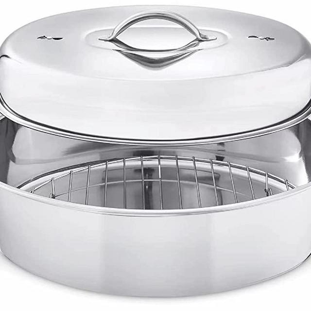 Stainless Steel Top Roast Roasting Pan Rack And Lid