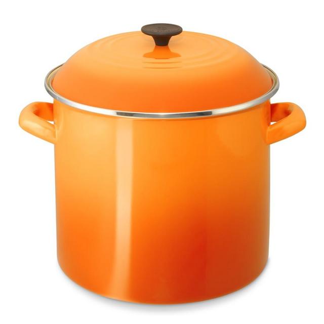 Le Creuset Enameled-Steel Stock Pot, 16-Qt., Flame